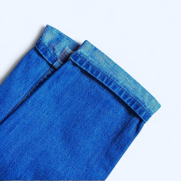 Topshop MOTO Blue Denim High Waisted Rise Straight Mom Jeans - Picture 4 of 8